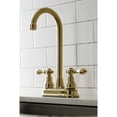 thumbnail image 2 of Kingston Brass KB497ACLSB American Classic Two-Handle High-Arc Bar Faucet, Brushed Brass, 2 of 3