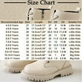 thumbnail image 3 of Miluxas Kid's Girls Leather Lace up Zipper Mid Calf Combat Riding Winter Boots (Toddler/Little Kid/Big Kid) Beige 1.5 M(35), 3 of 4