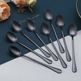 thumbnail image 2 of ReaNea Black Iced Tea Spoons Stainless Steel Long Handle Mixing Stirring Latte Cocktail Bar Spoon Pack of 8, 2 of 7