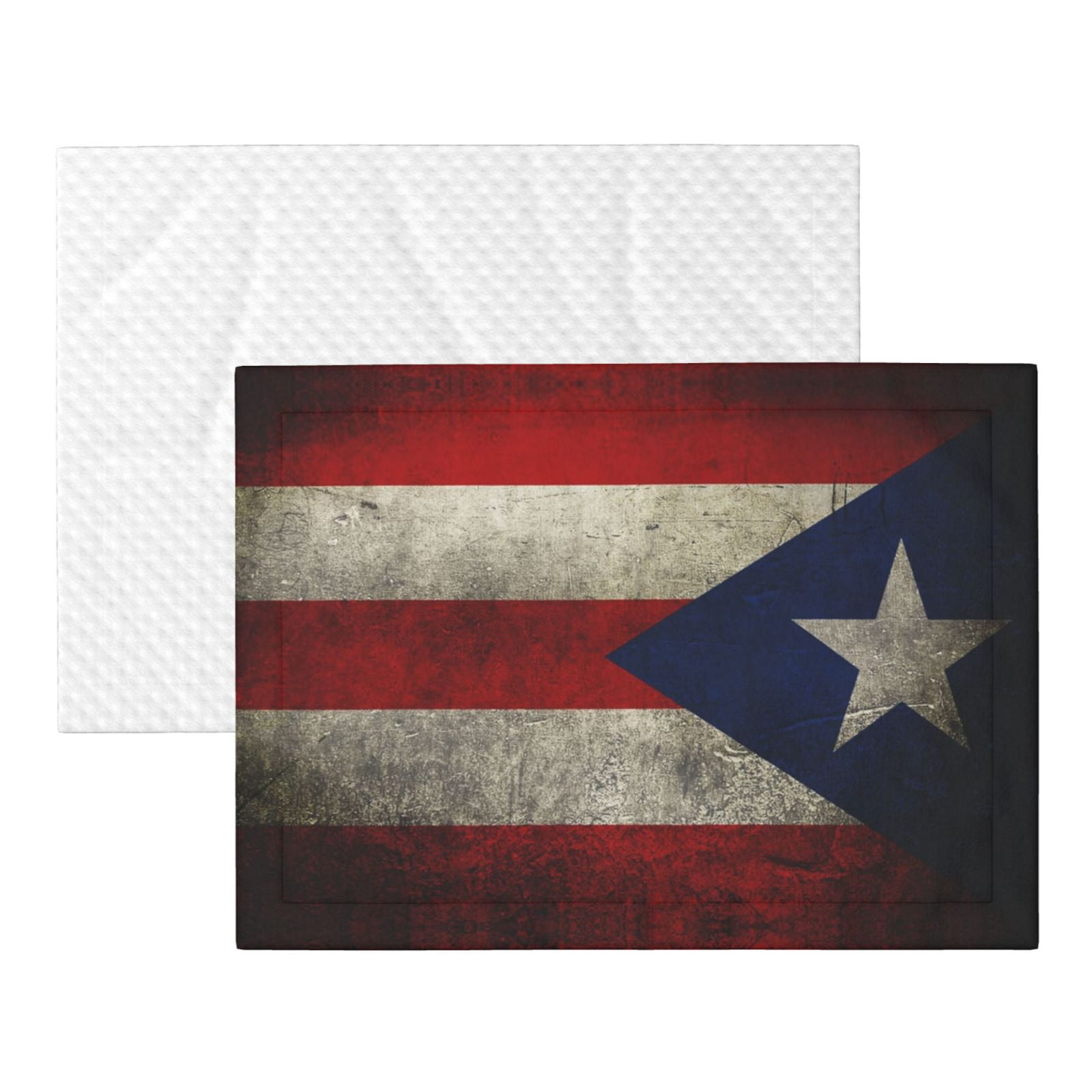 Retro Puerto-Rico-Flag Dog Blanket Soft Warm Flannel Cat Blanket Great Pet Throw for Cats Puppy Small Medium Large Dog