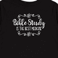 thumbnail image 4 of Inktastic Bible Study Best Medicine WHT Girls Long Sleeve Toddler T-Shirt, 4 of 5