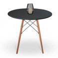 thumbnail image 1 of Mesa de Comedor Redonda de Madera Diseño Minimalista Estilo Eames Shell - Mesa Desayunador Circular con Estructura Metalica Ideal para Interiores Capacidad 4 Sillas 80 cm, 1 of 5