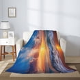 thumbnail image 4 of PHELIKA Ocean Waves Beach Sand Seaside Sunrise 04 All Season Soft Throw Blanket Lightweight Flannel Fleece Blankets 50"x40", 4 of 8