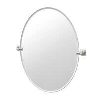 Gatco Waterline 32" Frameless Oval Mirror, Satin Nickel