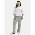 thumbnail image 2 of No Boundaries Ribbed Crewneck Tee with Long Sleeves, Women's Plus, Sizes 1X-4X, 2 of 5