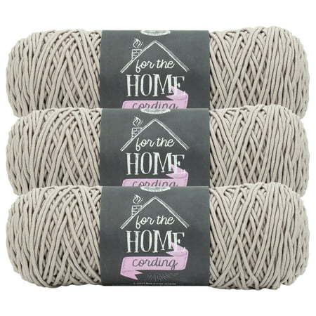 UPC: 0842093138938 | Lion Brand Yarn For the Home Cording Greige Medium Recycled Cotton  Polyester Gray Yarn 3 Pack