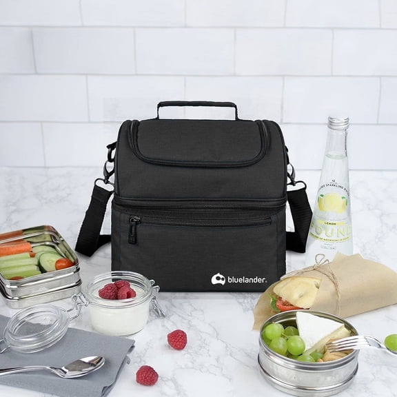 Lonchera térmica Bluelander Lonchera de dos pisos negra