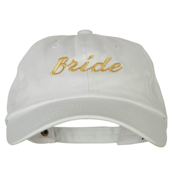 Glitter Bride Embroidered Unstructured Washed Cap - White OSFM
