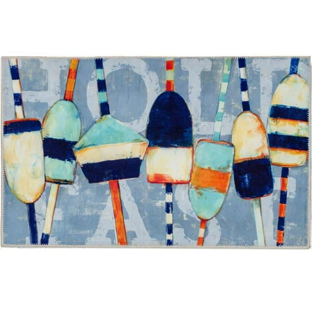 Olivias Home PR2-GA002 22 x 32 in. Coastal Buoys Rectangle Accent Rug, Multi Color