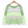 thumbnail image 4 of Vedolay Women Sweater Women's 2023 Fall Casual Long Sleeve Crew Neck Ribbed Knit Pullover Sweater,Green XXL, 4 of 4