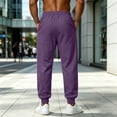 thumbnail image 4 of Nestiefly Men's Lightweight Fleece Baggy Sweatpants with Pockets Drawstring Joggers Workout Pants for Lounge,Gym,Running Purple XL, 4 of 5