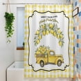 thumbnail image 6 of Summer Lemon Truck Shower Curtain, Direct From Farm Country Watercolor Yellow Plaid Waterproof Shower Curtain Set with 12 Hooks Lightweight Bath Curtains Fabric Bathroom Decor 72x78 Inches, 6 of 9