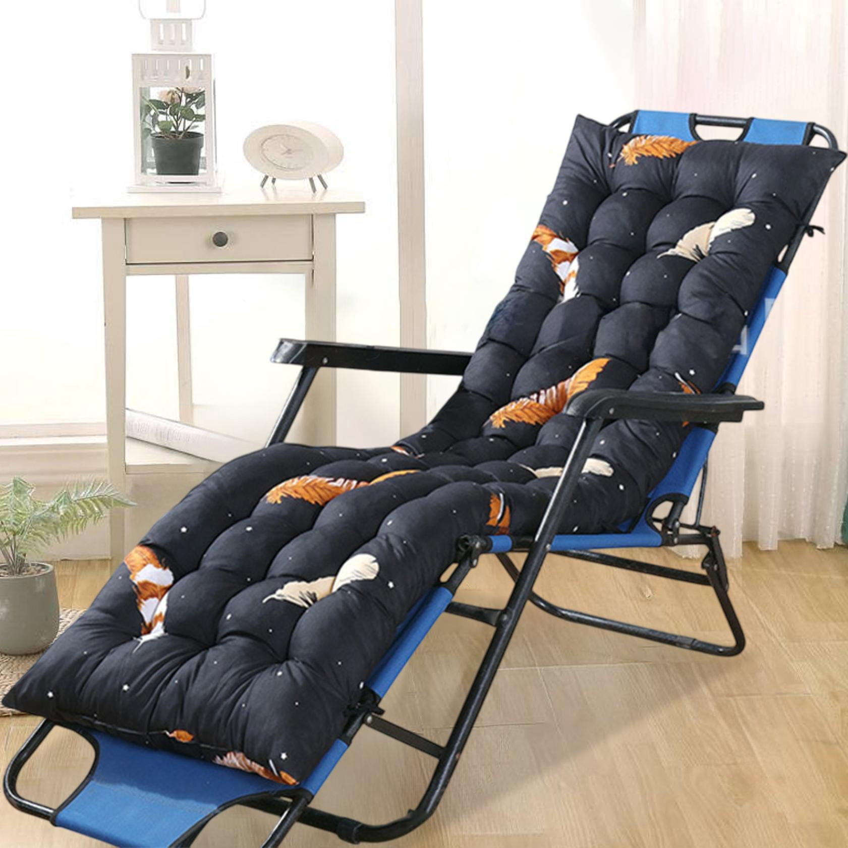Clearance! Recliner Cushions Outdoor Chaise Lounge Cushion Foldable Patio Lounge Chair Cushion for Garden Lawn Balcony Backyard Poolside Does Not Include Recliners (Size : 48cm*120cm,E)