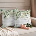 thumbnail image 2 of Sage Green Eucalyptus Leaves Outdoor Waterproof Pillow Covers, Summer Botanical Weeping Wooden Decorative Square Throw Pillowcase Sofa Cushion Sham for Patio/Couch/Chair, 18"x18" 2 Pack, 2 of 8