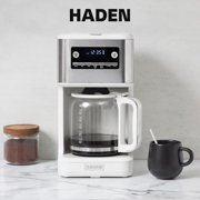 Haden Generous Brew 14 Cup Programmable Digital Coffee Maker, Ivory/Chrome