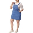 thumbnail image 4 of Agnes Orinda Women's Plus Size Adjustable Strap Casual Denim Suspender Dress, 4 of 6