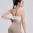 thumbnail image 6 of Women's Sports Bra Sports Bra Vest Push-Up Yoga Fitness Sports Bra With Removable Chest Pad Bras for Women No Underwire White S, 6 of 6