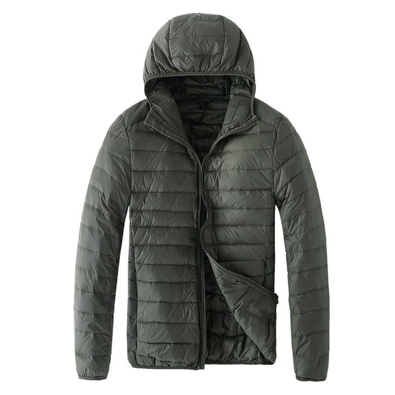 Pxiakgy parka jacket men Men's Casual Winter Jacket Warm Men Zipper Hooded Coat With PocketMen's Parkas Army Green L