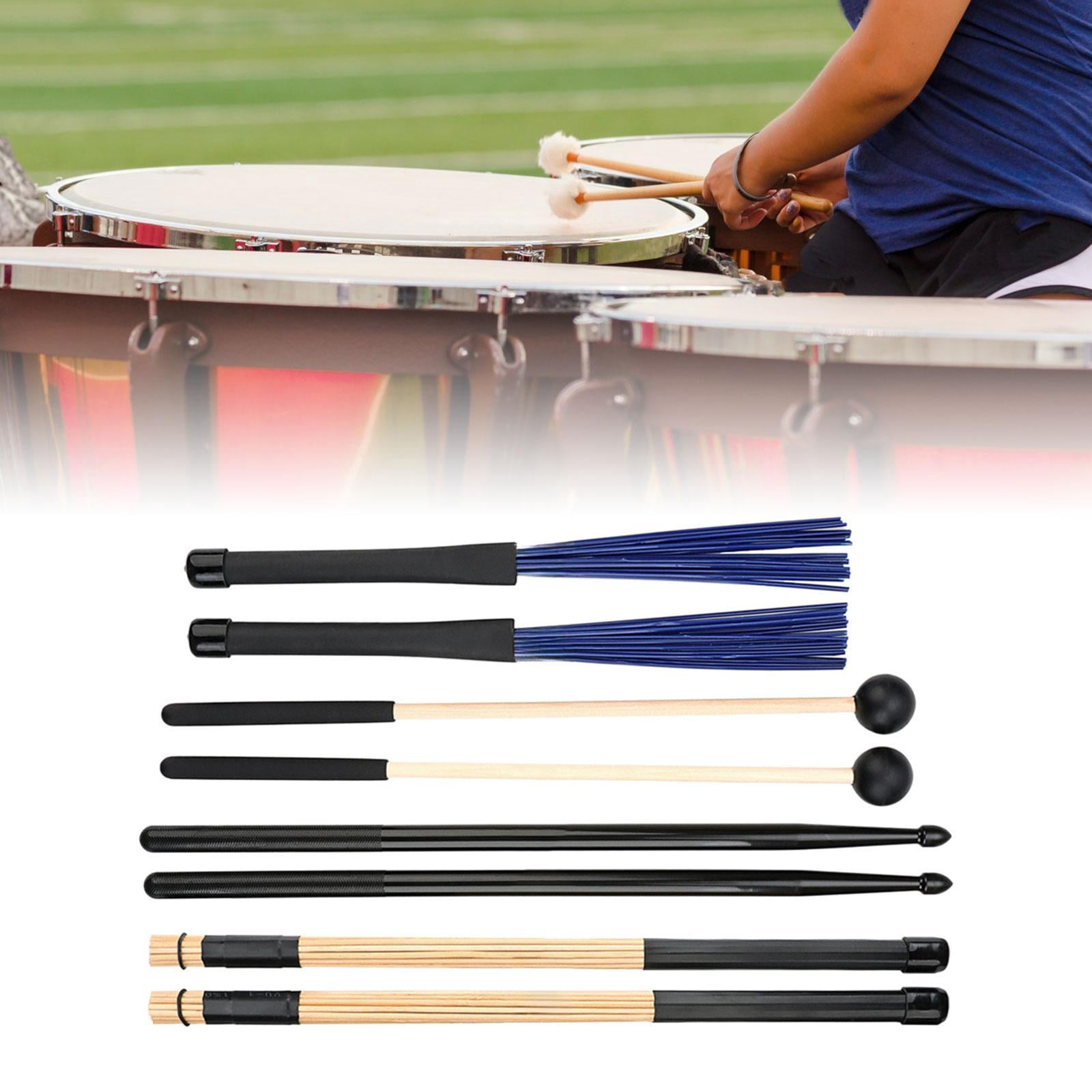 QccHieUs Drum Sticks Mallets Brushes Set Drumsticks Percussion Instrument Accessories for