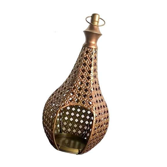 Giaone Iron Lanterns Candle Holders Feature Hollow for Long Time Use