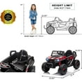 thumbnail image 6 of TOBBI Kids Ride on UTV, 12V Battery Powered Truck with LED Headlights, Horn, Music for Kids Aged 37-60 Months, Red + Black, 6 of 12