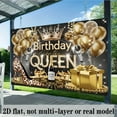 thumbnail image 4 of Elegant Golden Queen Birthday Backdrop Luxurious Balloons Crown Birthday Photography Background for Women Girls Gold Shiny Leopard Heels Birthday Party Decorations Banner Supplies Photo Booth Props, 4 of 4