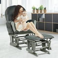 thumbnail image 5 of Topbuy Rocking Chair Baby Nursery Chair Glider with Ottoman &Storage Pocket Gray Finish w/ Dark Grey, 5 of 6