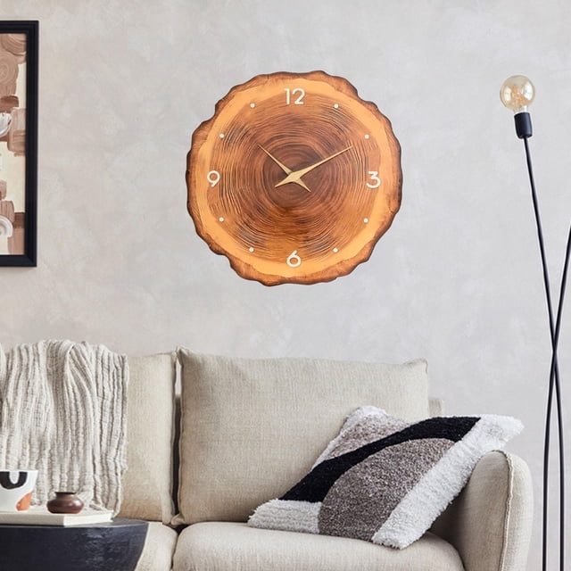 twisto Wall Clock Quiet Round Decorative Hanging Ornament MDF Silent Creative Simple Design For Bedroom Living Room Study Suitable For Office Kitchen Gift Giving 12 Inch
