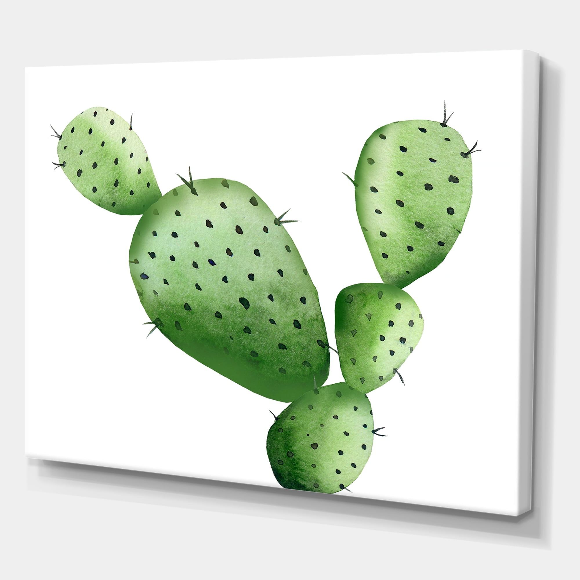 Designart ' Close Up Green Southwestern Cactus ' Tropical Canvas Wall Art Print