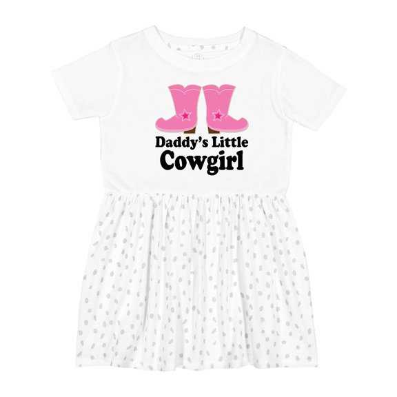 Inktastic Daddy's Little Cowgirl Girls Toddler Dress