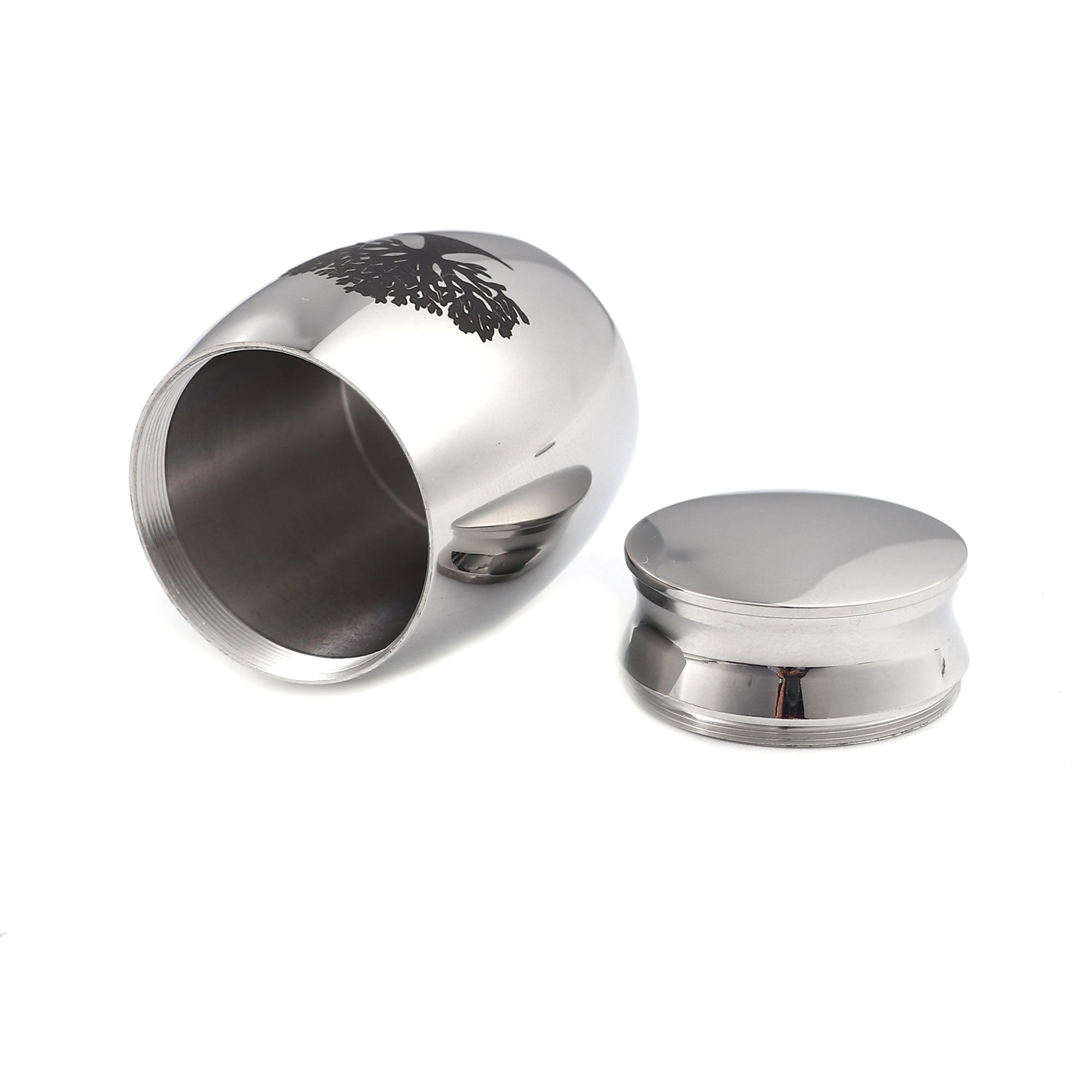 Silver Family Tree of Life Keepsake Funeral Cremation Urn for Human Ashes Mini Stainless Steel Waterproof Human Ashes Container Keepsake Holder with Free Anavia Pouch