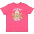 thumbnail image 3 of Inktastic Cute Sloth I Love My Poppy with Green Leaves Youth T-Shirt, 3 of 5