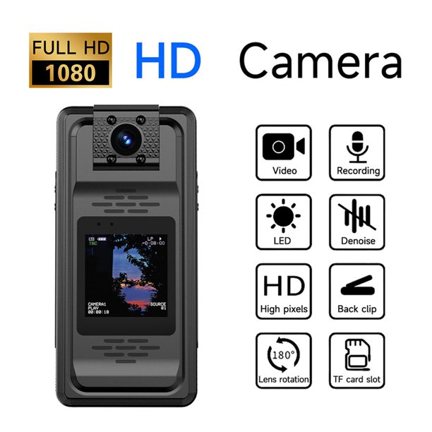 Cámara de Acción Deportiva Full HD 2K para Cuerpo, con Visión , Grabadora de Vídeo Digital DV de 1,3 Pulgadas y 32 GB