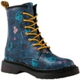 thumbnail image 3 of GLOBALWIN Women's Lace-up Blue Floral Print Ankle Bootie Military Combat Boots Size 6.5M, 3 of 7