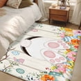 thumbnail image 4 of Area Rug for Living Room, Easter Non-Slip Indoor Large Carpet for Bedroom/Dining Room, Spring Farmhouse Watercolor Bunny Eggs Wood Grain Washable Low-Profile Rectangle Floor Runner Rugs - 4 x 6 Ft, 4 of 8