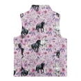 thumbnail image 5 of Xoenoiee Horse Floral Print Girls Fuzzy Fleece Zip Up Vest with Pockets Lightweight Warm Sleeveless Jacket Coat for Toddler Youth, 9-10 Years, 5 of 7