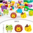 thumbnail image 2 of 50 Pieces Adorable Pencil Top Erasers- Assorted Color Animal Pattern Pencil Eraser Caps for School Classroom and Office, 2 of 7