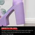thumbnail image 4 of WIZUTIZ Peep-Toe Heels for Women Sandals for Women 2025 Comfortable Athletic Elastic Plush Sandals Pull-On Summer Shoes Mid Heel (2"-3") Wide Solid Sandals for Older Women Anniversary Purple, 4 of 6