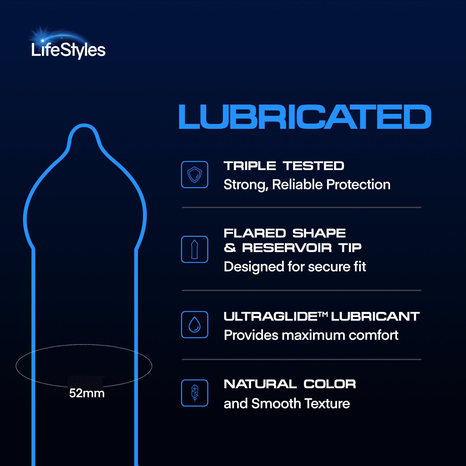 natural lubricant walmart LifeStyles Lubricated Condoms Delivery Near Me | Order Online main image 0