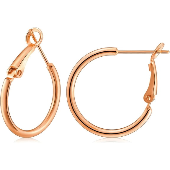 Hoop Earrings For Women 14K Real Gold Plated, 925 Sterling Silver Post Gold Hoops For Women[Z7494]