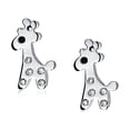thumbnail image 2 of Bling Jewelry Womens Delicate Pink Enamel Giraffe Stud Earrings in Sterling Silver, 2 of 4