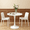 White-31.5IN, variant on BINBANK Round Dining Table, 24 Inch, White, Pedestal Base Tulip Design, Compact Space Saving, Suitable for 2-4 People, Kitchen Living Room Cafe