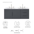thumbnail image 4 of Pemberly Row Modern Wood/Ceramic Double Sink Bathroom Vanity in Gray, 4 of 8