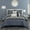 Navy, variant on Lanco Smoke Grey Comforter Set California King Size, 9 Piece Jacquard Floral Bedding Set, All Season, Ultra-Soft, Matching Pillows & Shams, Bed Skirt