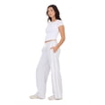 thumbnail image 3 of Forever 21 Women's Grey Low-Rise Sweatpant, Wide-Leg with Lace & Stripe Trim,XS, 3 of 6