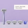 thumbnail image 3 of FLAMINGO 5-Blade Razors for Women - 1 Razor Handle + 4 5-Blade Refills + 1 Shower Holder - Lilac, 3 of 3