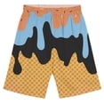 thumbnail image 3 of OSOLU Boys Shorts Casual Ice Cream Print Athletic Gym Elastic Waist with Pockets Summer Sports Outdoor Home Wear Stylish Travel Shorts, 3 of 4