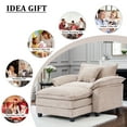 thumbnail image 4 of Gexpusm Accent chair Ottoman Set, Oversized 40" Single sofa with Chaise for Convertible Chenille Sofa Set Living Room,Comfy Deep Seat Reading Sofa for Bedroom Apartment Small Space,Khaki, 4 of 8