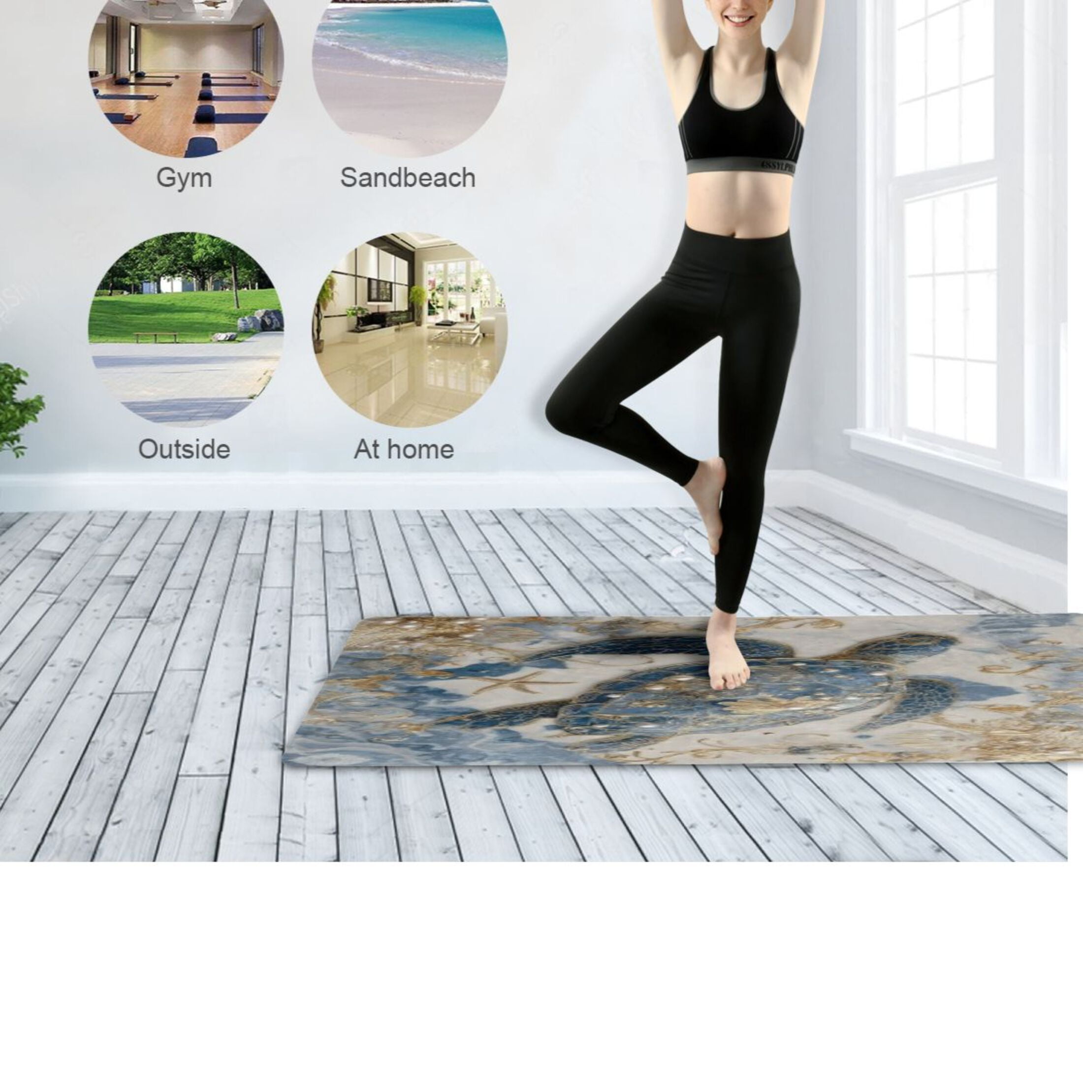 BZSMCE Yoga Mat Women Fitness Mat Tide-turtle Pattern