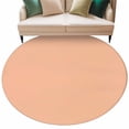 thumbnail image 2 of Peach Fuzz Round Rugs 5ft, Farmhouse Solid Orange Color Modern Art Non Slip Washable Rug Runner, Low Pile Indoor Floor Carpet Mat Bathroom Rugs for Living Room, Bedroom, Kids Room, 2 of 9